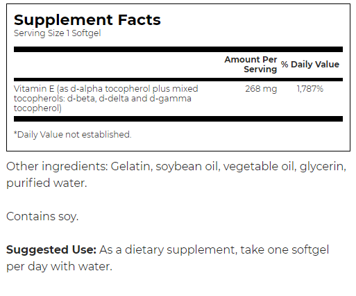 Vitamin E-400 Mixed Tocopherols-factsheets