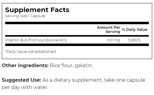 Swanson Vitamin B6 Pyridoxine-factsheets