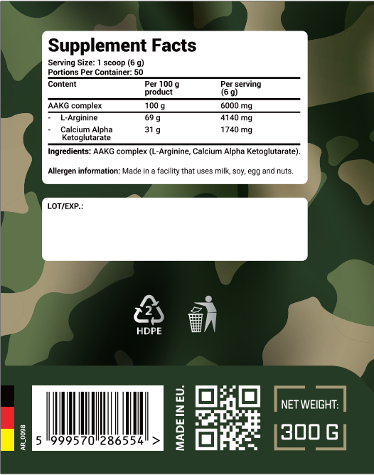 ARMY 1 Arginine Powder-factsheets