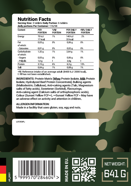 Army 1 Pure Amino-factsheets