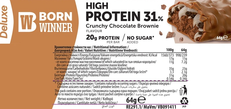 Promo Stack BW Deluxe Crunchy bar 1+1 -50%-fisa nutrițională
