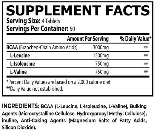 Core Champs by Kai Greene BCAA Tabs 3000 mg-fisa nutrițională