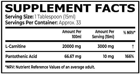 Core Champs by Kai Greene L-Carnitine Liquid 3000 mg-fisa nutrițională