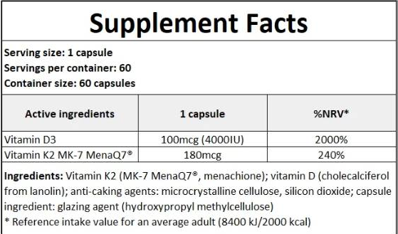 NOW Foods Mega D3 4000 IU & K2 MK-7 180 mcg-fisa nutrițională