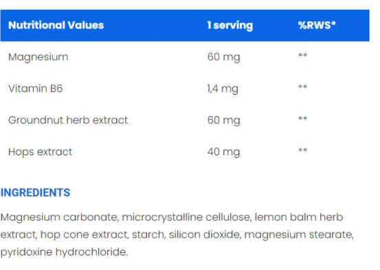IronFlex Nutrition MgB6 Stress-fisa nutrițională