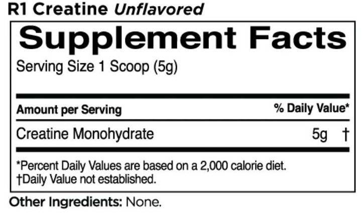 Rule One Creatine | 100 Micronized-fisa nutrițională