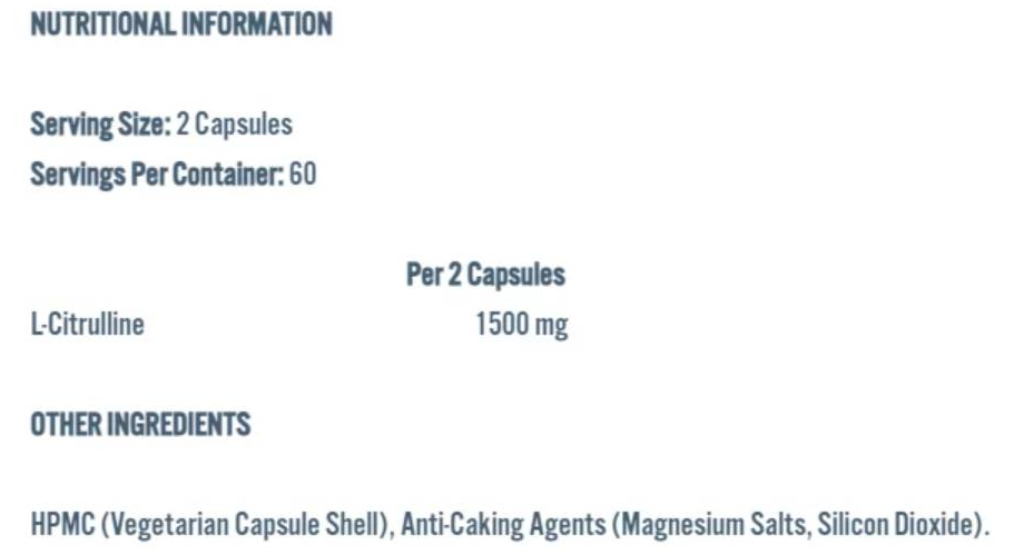 Applied Nutrition L-Citrulline 750 mg-fisa nutrițională