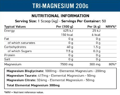 Applied Nutrition Tri-Magnesium Powder | Bisglycinate, Taurate & Citrate-fisa nutrițională