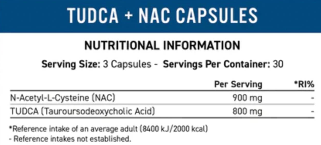Applied Nutrition TUDCA + NAC | Liver & Antioxidant Support-fisa nutrițională