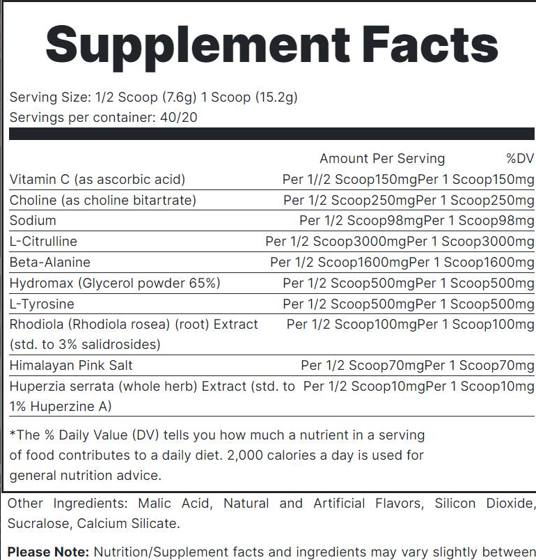 Redcon1 Total War Pump | with Hydromax & Rhodiola-fisa nutrițională