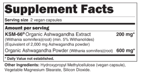 MLO Green Ashwagandha-fisa nutrițională