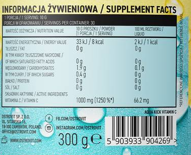 OstroVit Aqua Kick - Advanced Hydration with Vitamin C-fisa nutrițională