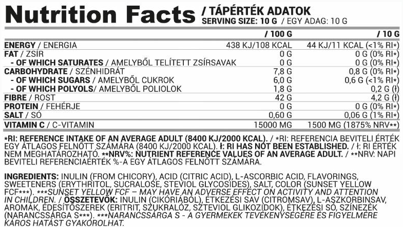 Nutriversum Aqua+ | Refreshing Drink Powder with Vitamin C and inulin-fisa nutrițională