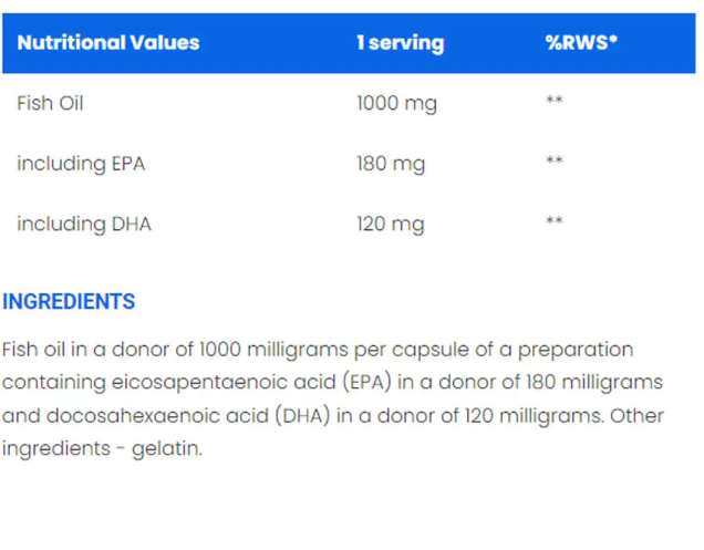 Ironflex Nutrition Omega-3 1000 mg-fisa nutrițională