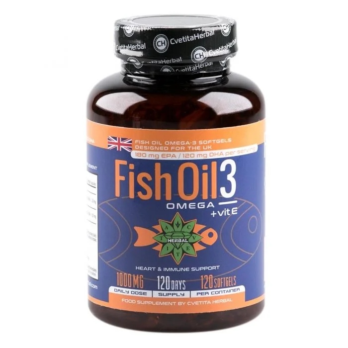 Cvetita Herbal Fish Oil 3: Omega 3 + Vitamin E - 120 soft