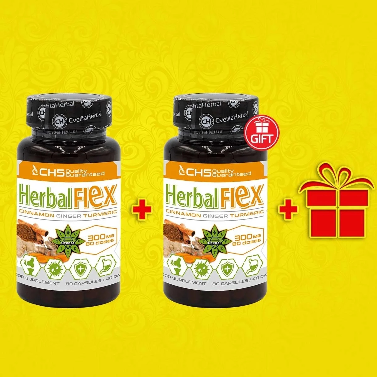 Cvetita Herbal 1+1 FREE Herbal Flex - 80 capsules + GIFT Zinc