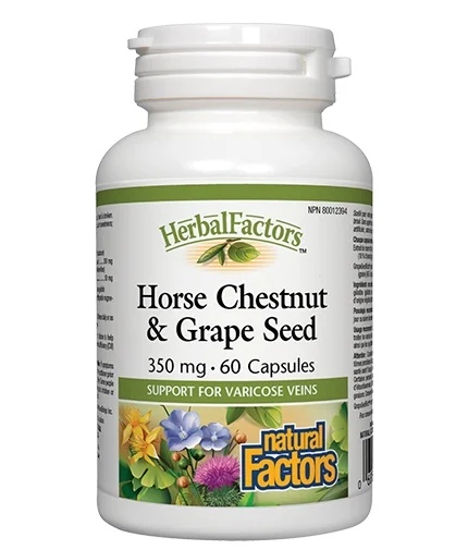 Natural Factors Horse Chestnut with Grape Seed Extract / 350 mg / 60 capsules