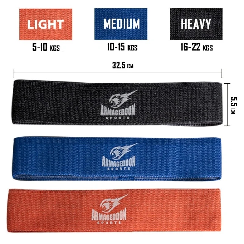 Armageddon Sports Set of 3 textile exercise bands