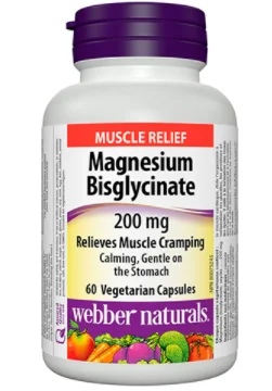 Webber Naturals Magnesium Bisglycinate 200mg / 60Vcaps.